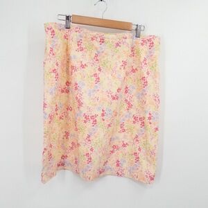 Vintage 90s Pastel Floral Midi Skirt 1X Cottage Dreamy Garden‎ Pastel Boho Soft